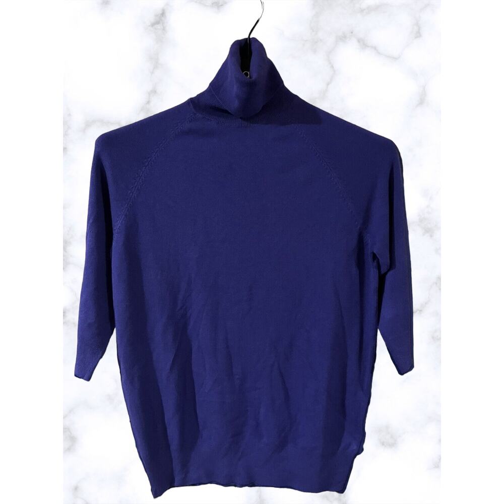 NWT - ZARA High Collar Half Sleeve Knit Sweater in Purple Size: XL